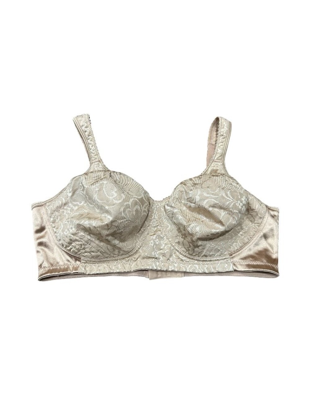 Playtex 4745 Women's Beige Floral Satin Bra Size 42D Coquette QuietLuxury